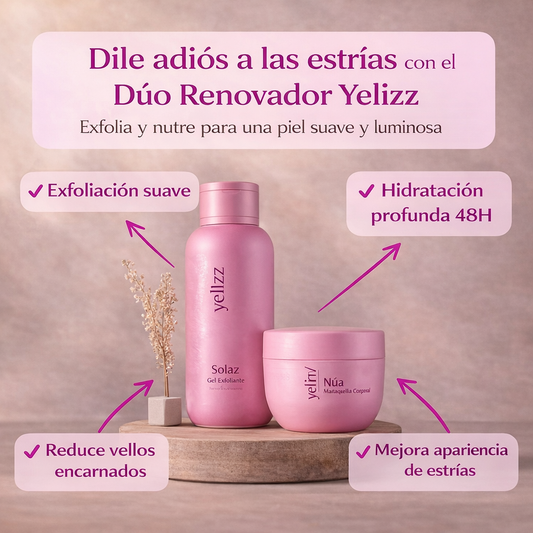 Dúo Renovador Corporal: Exfolia, Hidrata y Mejora la Apariencia de tus Estrías